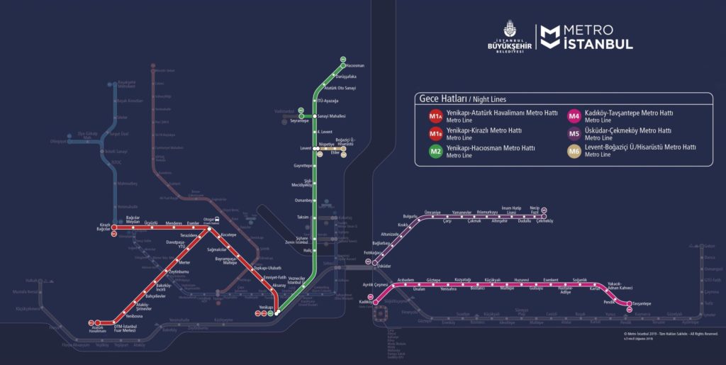 Istanbul Metro Map